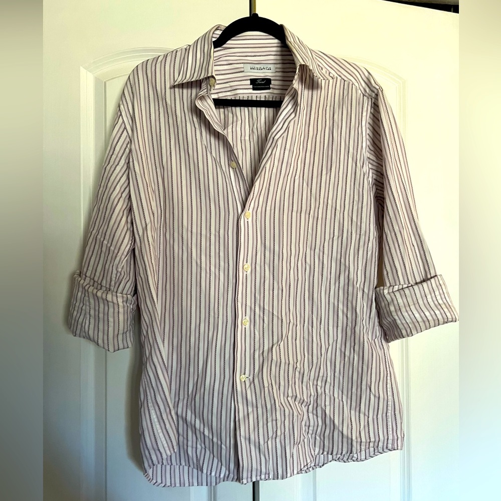 Versace Collection Greek Key Print Button Down
